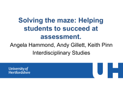 Solving the maze: helping students to succeed at assessment.