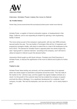 Interview: Achates Power makes the move to Detroit