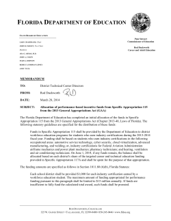 FLORIDA DEPARTMENT OF EDUCATION