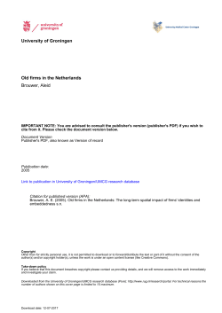 University of Groningen Old firms in the Netherlands Brouwer, Aleid