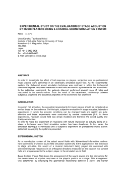 experimental study on the evaluation of stage acoustics by music