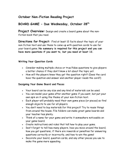 October Non-Fiction Reading Project BOARD GAME