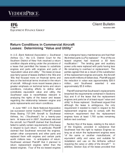 Equipment Finance Group - Return Conditions in