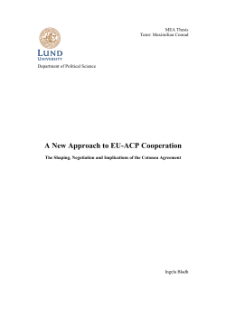 A New Approach to EU-ACP Cooperation