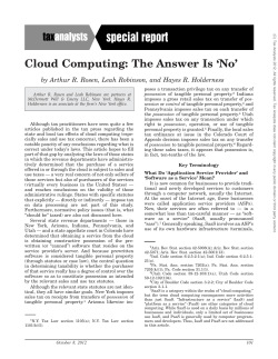 Cloud Computing: The Answer Is `No`