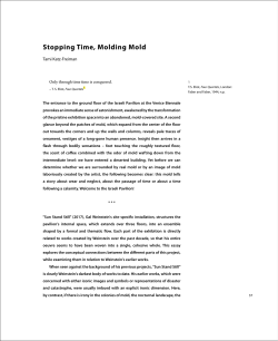 Stopping Time, Molding Mold - Tami Katz
