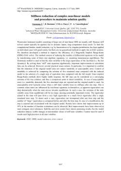 Stiffness reduction of complex non-linear models and