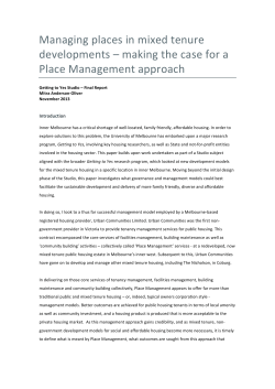 Managing places in mixed tenure developments &ndash; making the case