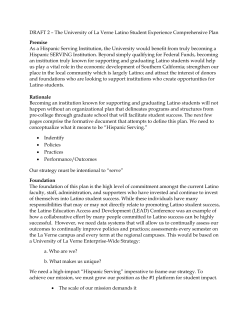 The La Verne Latino Student Experience Comprehensive Plan