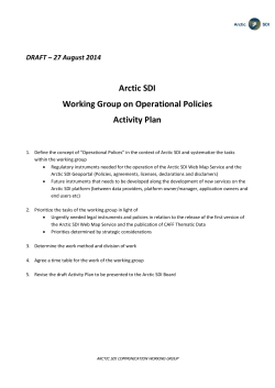 Activity Plan &ndash; Operational Policies Draft 0.1