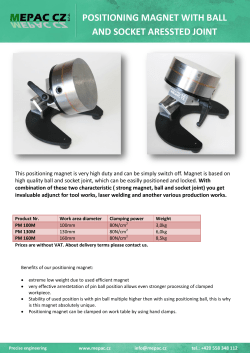 positioning magnet with ball and socket aressted joint