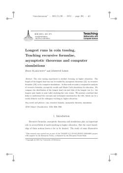 Longest runs in coin tossing. Teaching recursive formulae