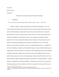 IP Protection of Fashion Design of Wearable Technology