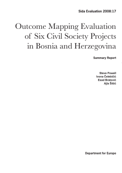 2008:17 Outcome Mapping Evaluation of Six Civil Society Projects