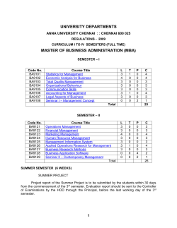 Anna Univ MBA Course structure