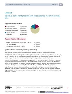 Grade 1 Mathematics Module 2, Topic A, Lesson 1