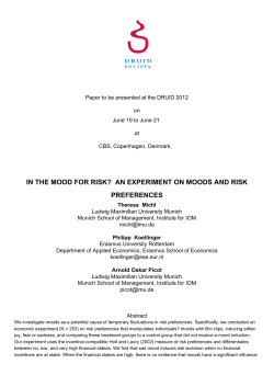 in the mood for risk? an experiment on moods and risk preferences