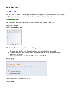 Creating Tests in Aware
