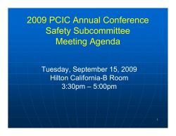 2009 PCIC Annual Conference Safety Subcommittee