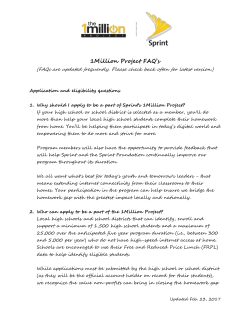 1 Million Program FAQ`s