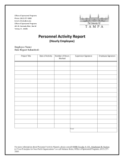 Personnel Activity Report