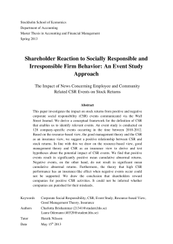 Shareholder Reaction to Socially Responsible and Irresponsible