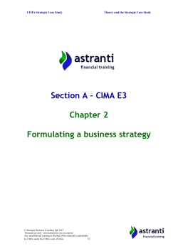 CIMA E3 Chapter 2 Formulating a business strategy