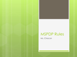 MSPDP Rules PowerPoint