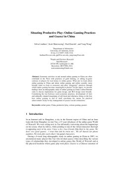 Situating Productive Play: Online Gaming Practices and Guanxi in