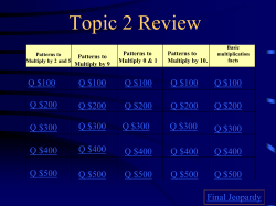 Jeopardy - Solon City Schools