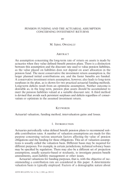 Pension Funding and the Actuarial Assumption Concerning