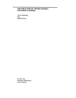 the structure of applied general equilibrium models