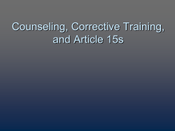 Counseling and Article 15s