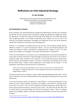 John Bradley - Irish Government Economic and Evaluation Service