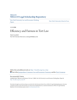 Efficiency and Fairness in Tort Law