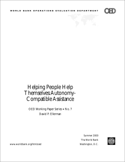 Helping People Help Themselves: Autonomy