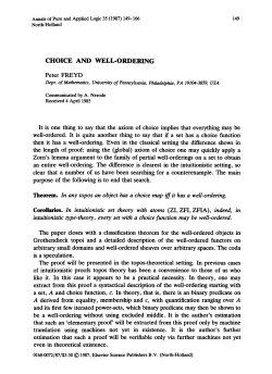 CHOICE AND WELL-ORDERING It is one thing to
