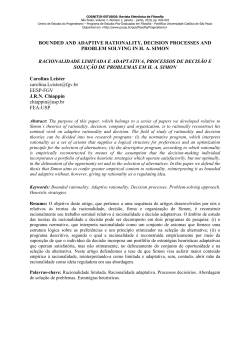 bounded and adaptive rationality, decision processes and problem