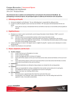 Intramural Sports 2016-2017 Wallyball Rules