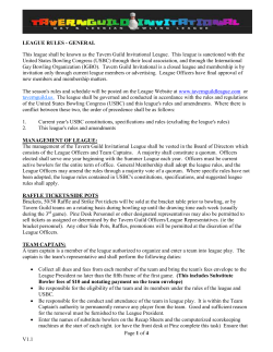 TAVERN GUILD INVITATIONAL LEAGUE