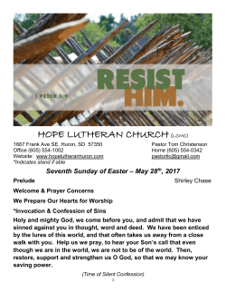 Indicates stand if able Seventh Sunday of Easter &ndash; May 28 th , 2017