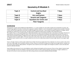 Geometry-R Module 5 Topic A Central and Inscribed Angles 7 days