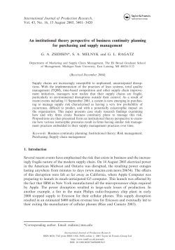 An institutional theory perspective of business continuity