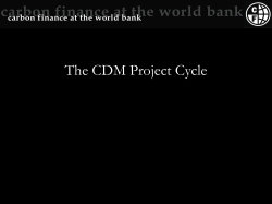 World Bank Carbon Finance Project Cycle and Role of Key Players