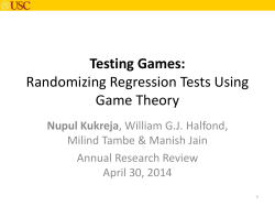 Randomizing Regression Tests Using Game Theory