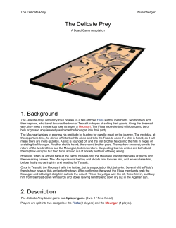 The Delicate Prey Nuernberger The Delicate Prey A Board Game
