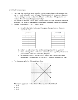 Unit 3 Study Guide examples Every year Silas buys fudge at the