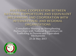 CoMBATTING TRAFFICKING IN PERSONS IN WEST