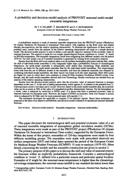 A probability and decisionmodel analysis of PROVOST seasonal