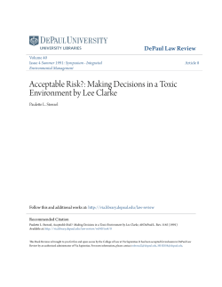 Acceptable Risk?: Making Decisions in a Toxic